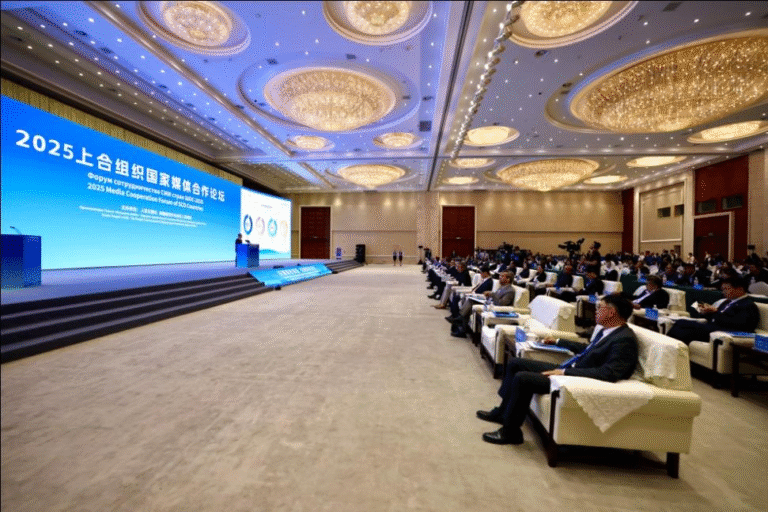 The 2025 Media Cooperation Forum of Shanghai Cooperation Organization (SCO) Countries is held in Urumqi, northwest China's Xinjiang Uygur autonomous region, May 23, 2025. (People's Daily/Jiang Yushi)