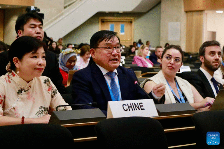Jia Guide, China's permanent representative and ambassador to the United Nations Office at Geneva and other international organizations in Switzerland, attends an informal high-level discussion marking the 20th anniversary of the Human Rights Council, in Geneva, Switzerland, June 19, 2026. (Xinhua/Wang Qibing)