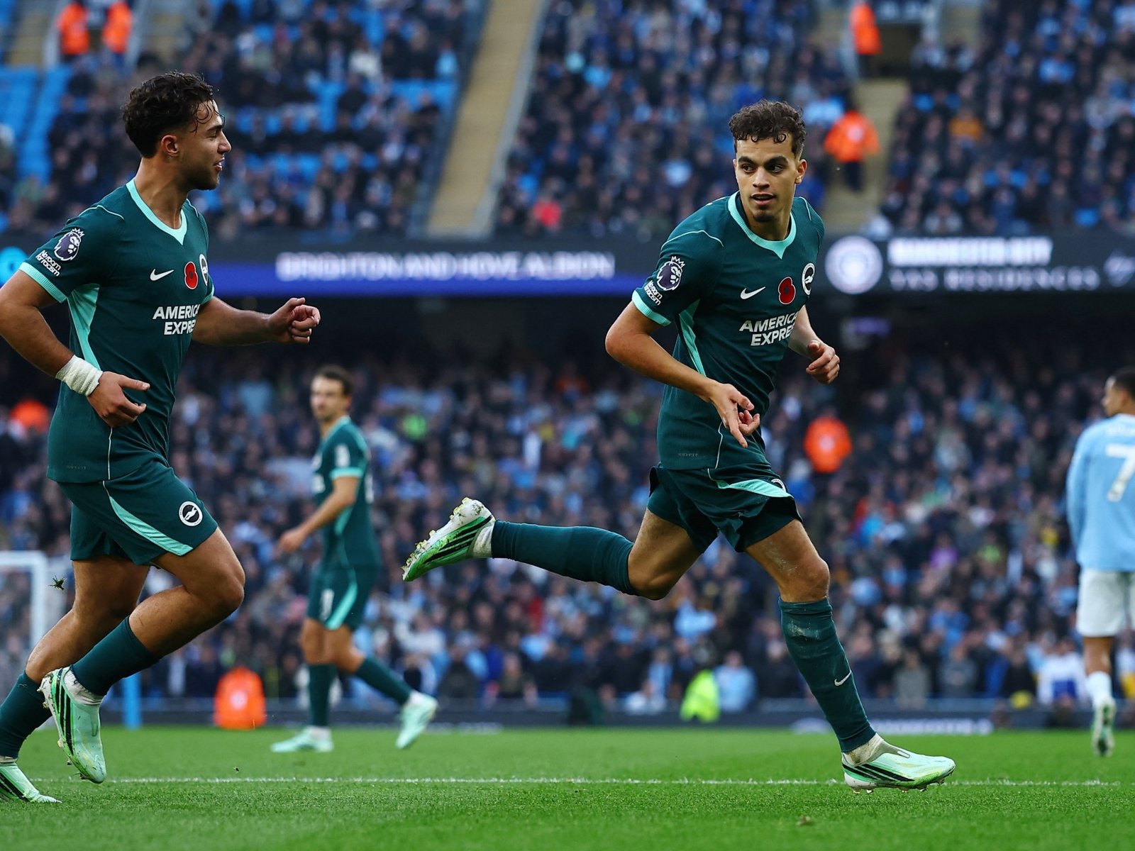 Brighton shock Man City, closing gap on Premier League leader to two points