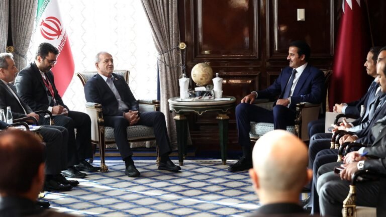 Iranian and Qatari leaders meet at Russian energy forum