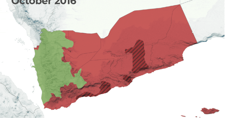 Yemen: Maps show 10 years of changing control