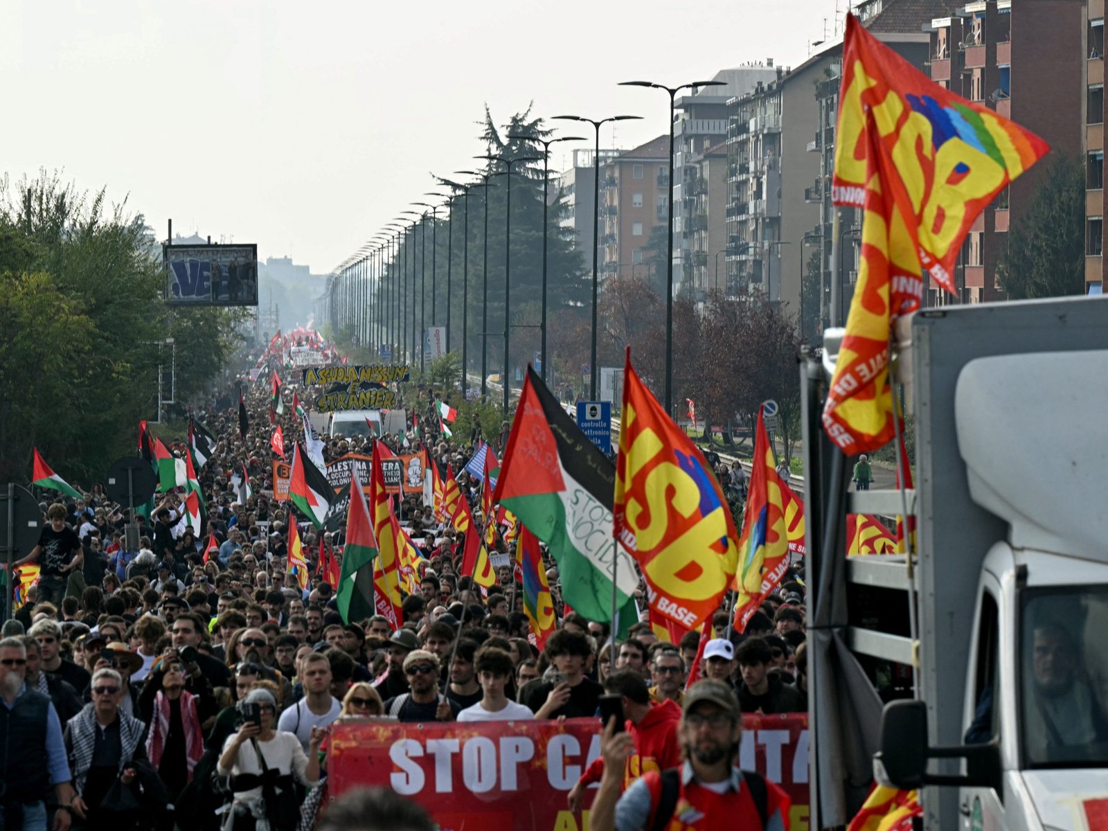 Italy tightens security as students, unions launch nationwide protests