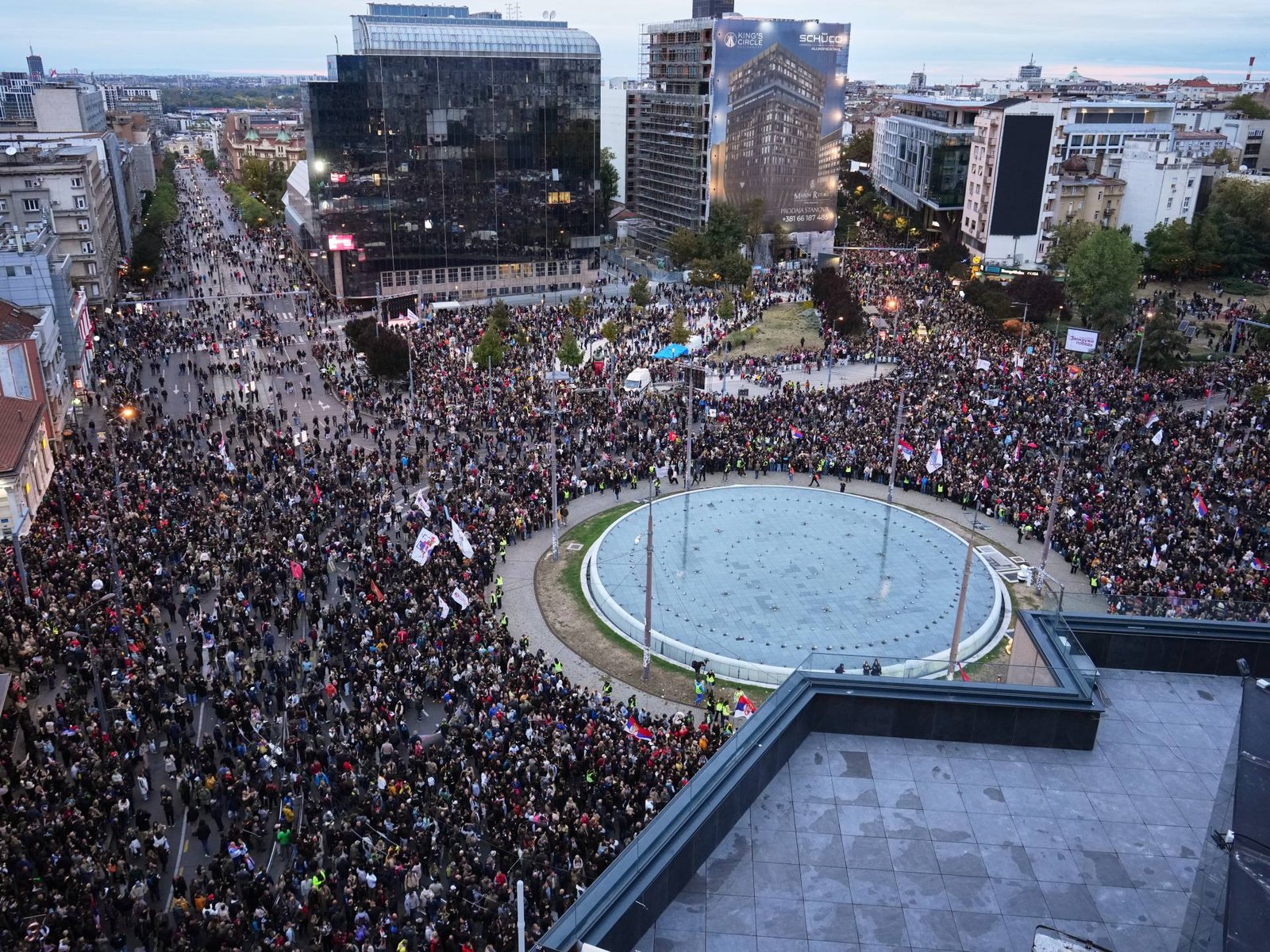 Thousands gather at final student-led rally ahead of Serbia election