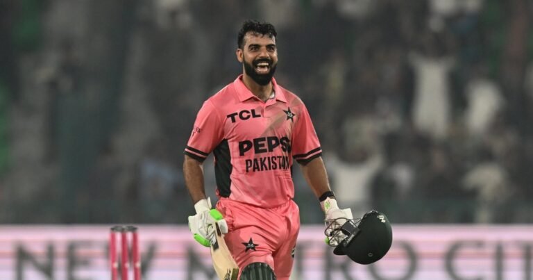 Shadab Khan’s record-breaking innings gives Pakistan ODI win over England