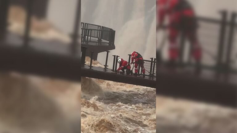 Iconic Iguazu Falls walkway dismantled amid record water levels