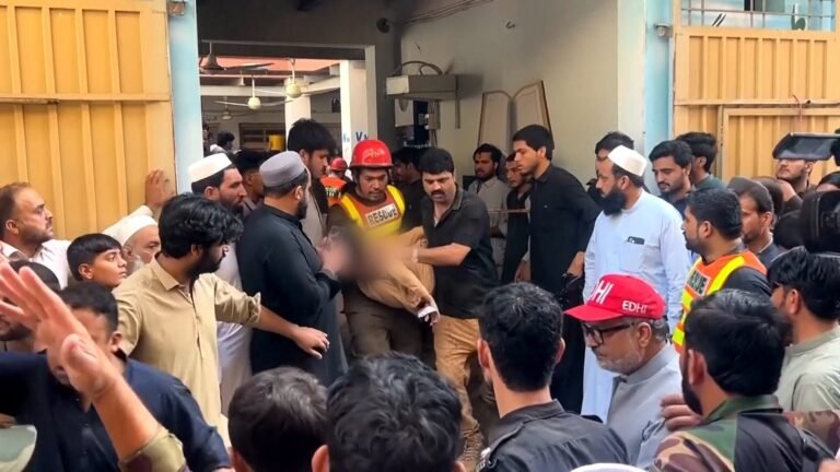 Dozens of children killed after roof collapses in Pakistani school