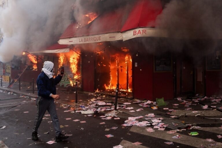 Buildings and cars set on fire as cost of living protests rock France