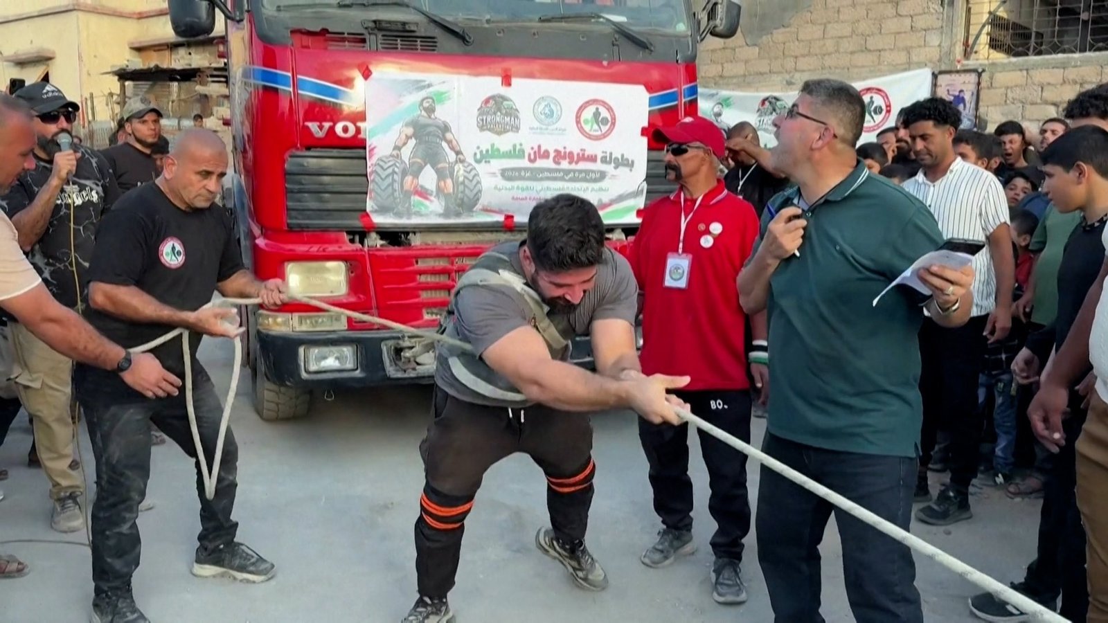 Gaza bodybuilders find solace in strongman competition among the ruins