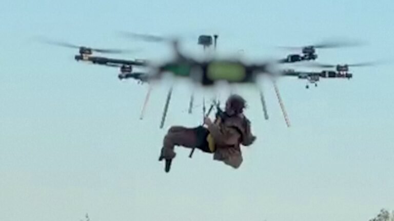 Injured Ukrainian soldier rescued in first-ever drone evacuation mission