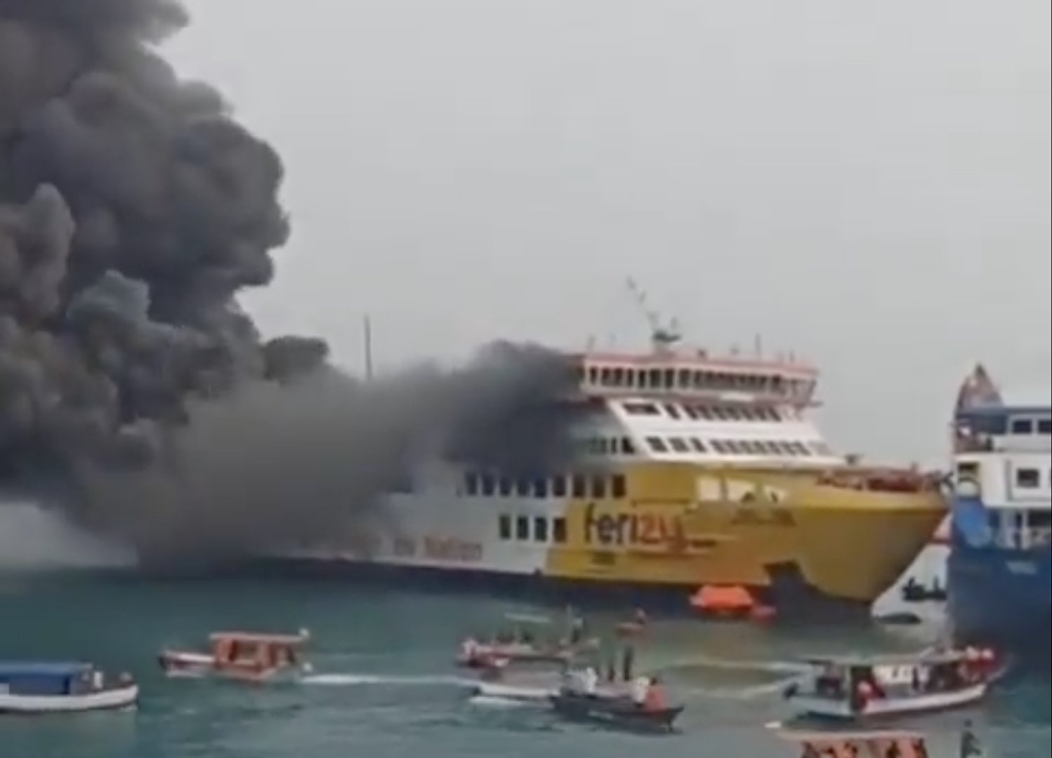 Ferry catches fire near Indonesian port, all passengers rescued