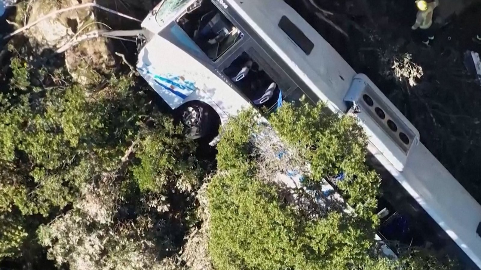 80 injured after bus plunges down embankment near Barcelona