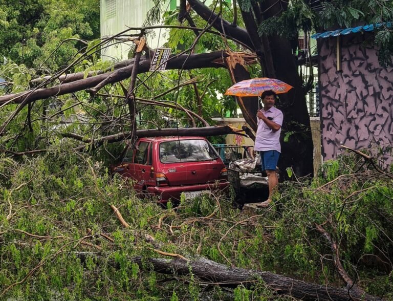 Cyclone leaves trail of destruction in India as thousands evacuated