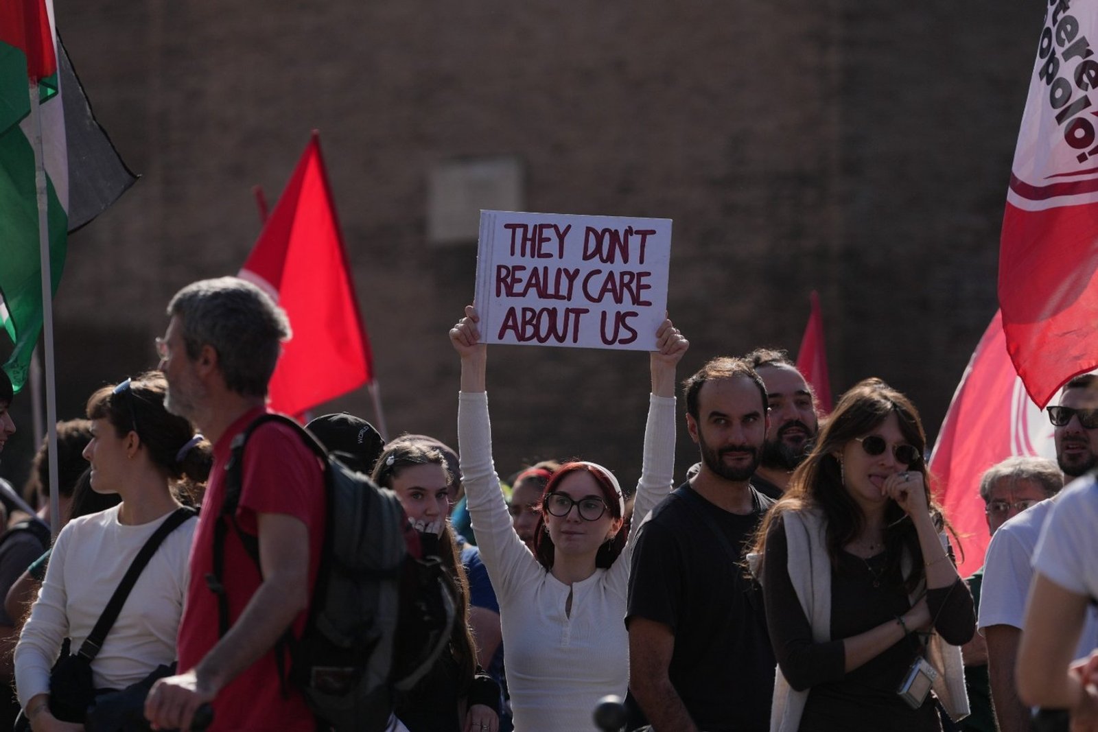 Thousands protest across Italy over living costs and military spending